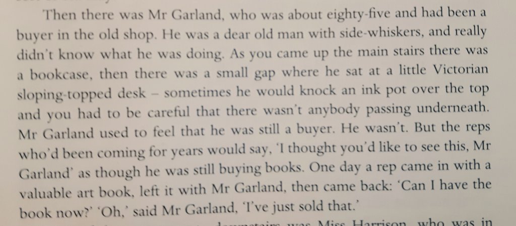 Mr Garland is one of the more senior members of staff at Bumpus, but sales reps need to be aware that he is no longer the buyer there, so please do not leave presentation copies in his possession.
