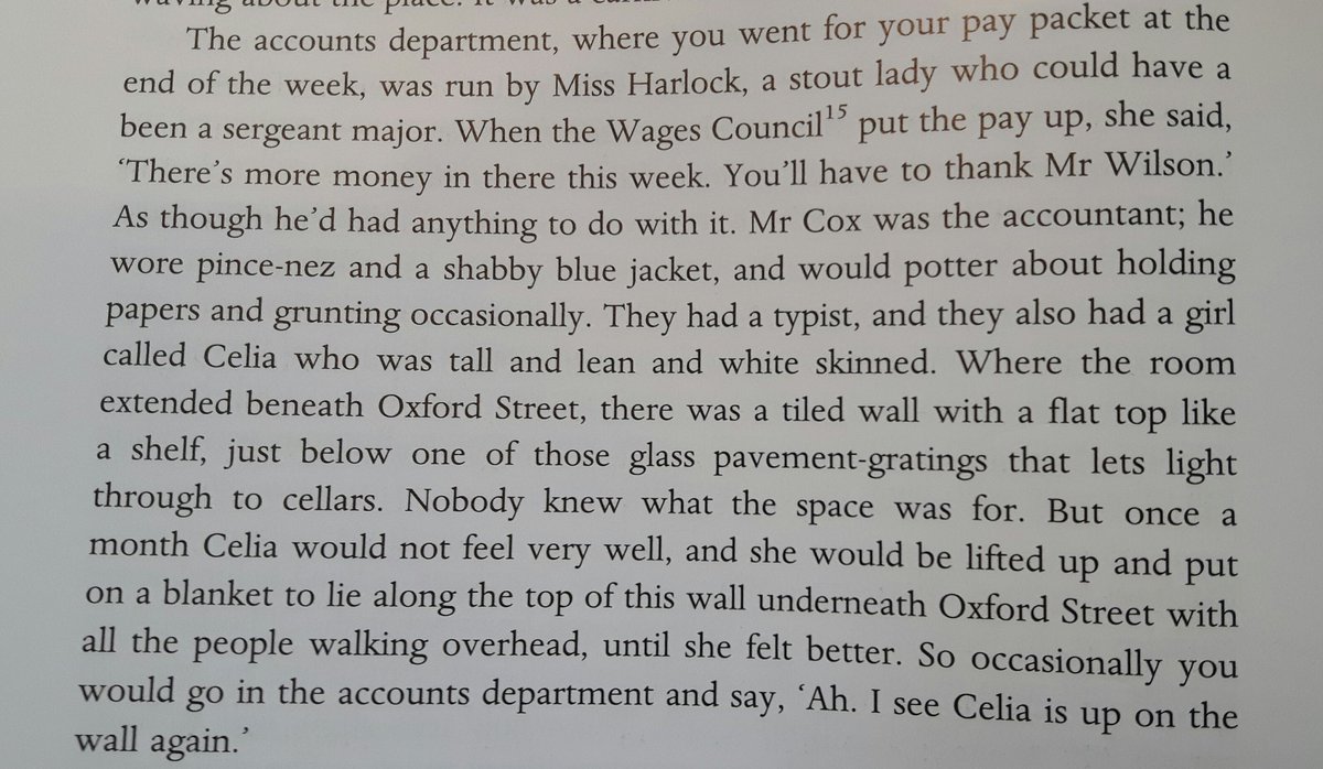 Behind the scenes, Miss Harlock and Mr Cox keep the bookshop's finances ship-shape, ably assisted by Celia, who, when taken ill, is placed on top of a wall...