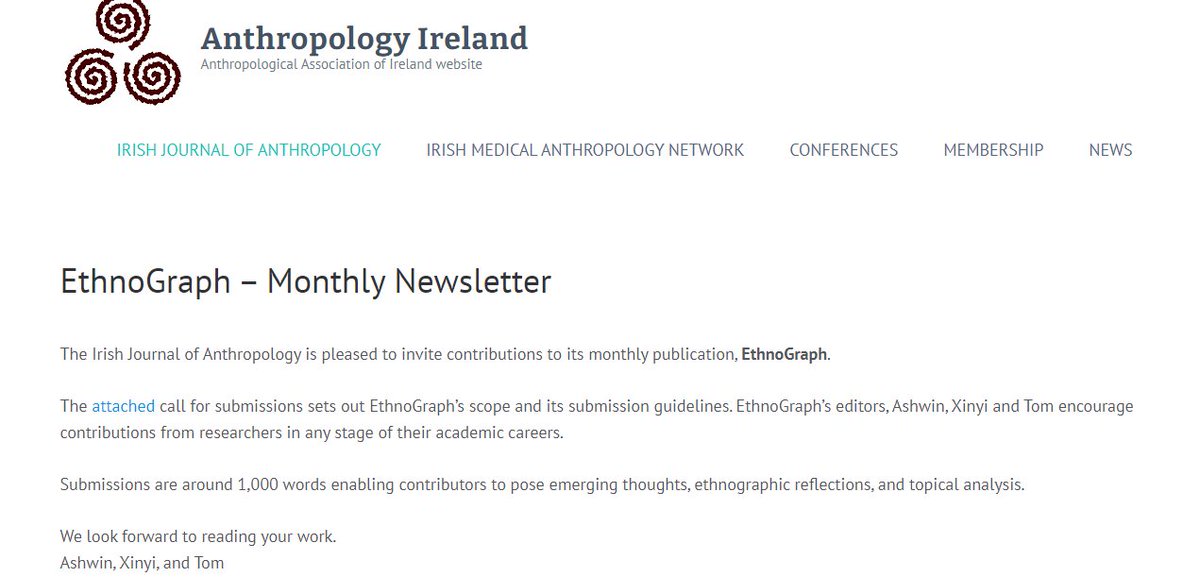 Iynxi's tweet photo. Our IJA Newsletter 'EthnoGraph' web page is now live! We look forward to reading your interesting work!
https://t.co/KLispmrwB0
https://t.co/y0X83Pt4dU
@AnthroAssIrel @AshwinTripathi3 #Anthropology #Ethnography #newsletter https://t.co/65D71jQqat