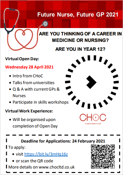 Really excited to be inspiring the next generation of #Nurses and #GPs - If you are interested in a #medicalcareer than take a look  chocltd.co.uk/future-nurse-f… #year12 #studymedicine #studynursing #sixthform