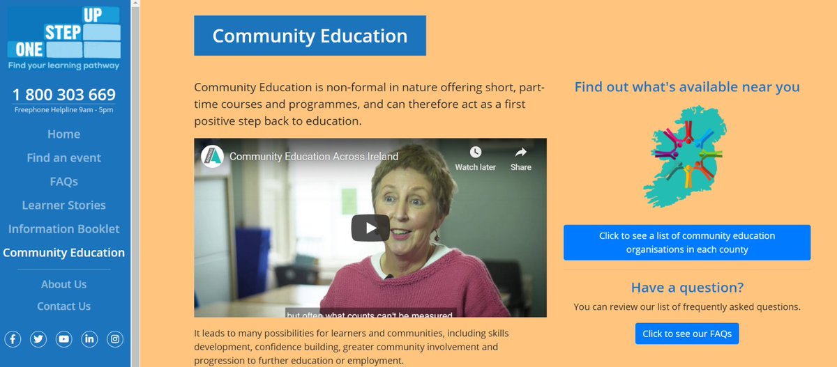 aontas's tweet photo. There are many ways to take your first step back to education.
#CommunityEducation provides a safe, supportive & flexible learning space that’s sets you up to succeed.
The *updated* #OneStepUp site can help #FindYourLearningPathway➡️ https://t.co/KAQM9nWNkP
#EAAL #AdultLearning https://t.co/m3Br9h24X4