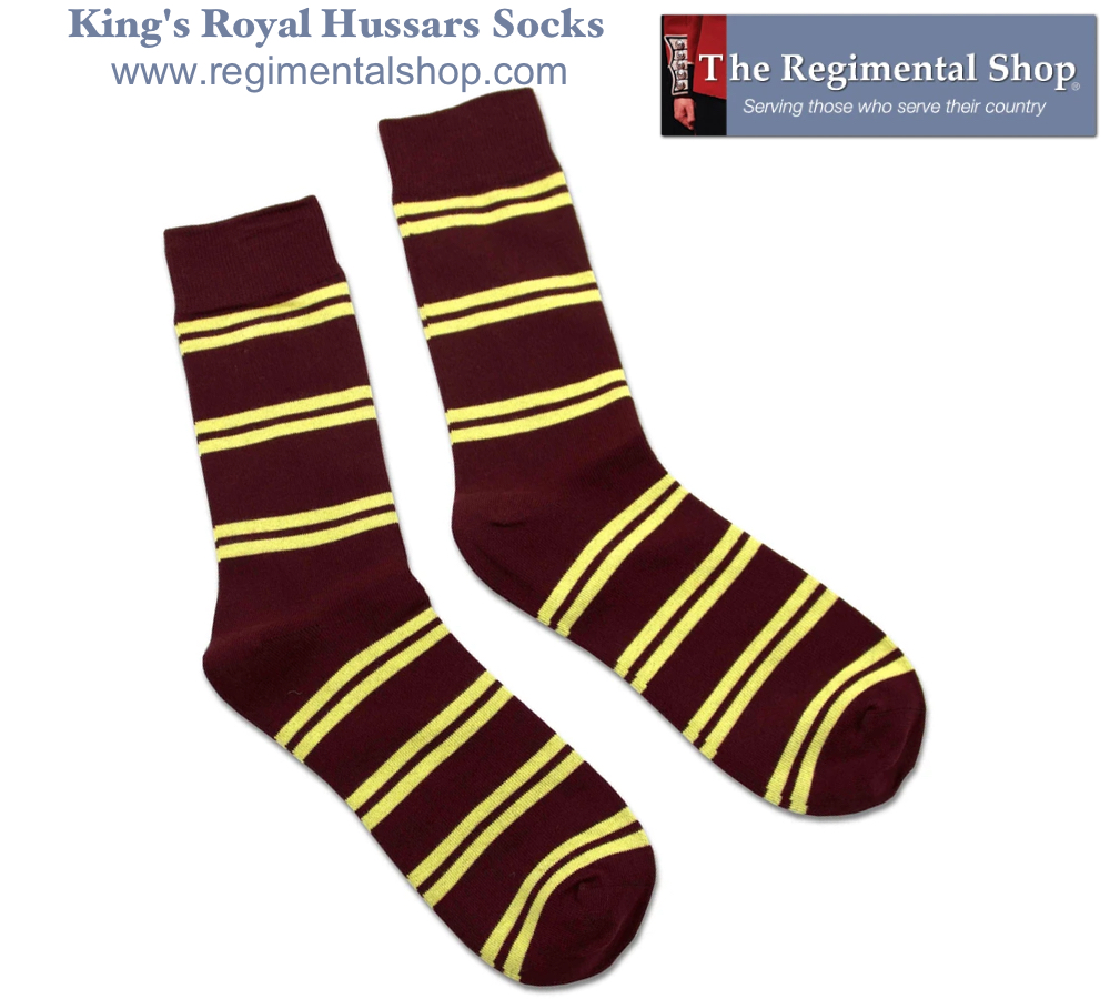 regimentalshop's tweet photo. King's Royal Hussars Socks (yes, to be worn by the "The Emperor's Chambermaids") can be found at https://t.co/ub7T5v2a8T https://t.co/yRwoWqV1K2