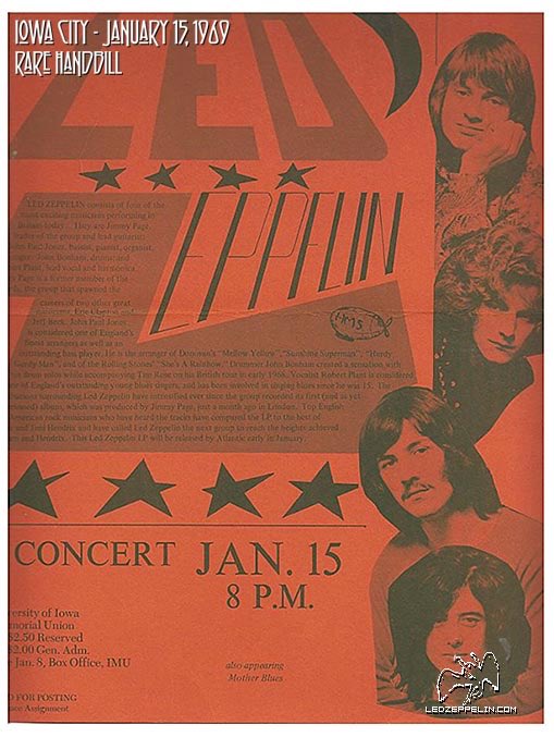 LedZeppDay's tweet photo. January 15, 1969

Led Zeppelin play in Iowa City, IA. https://t.co/8hXyaJCh12