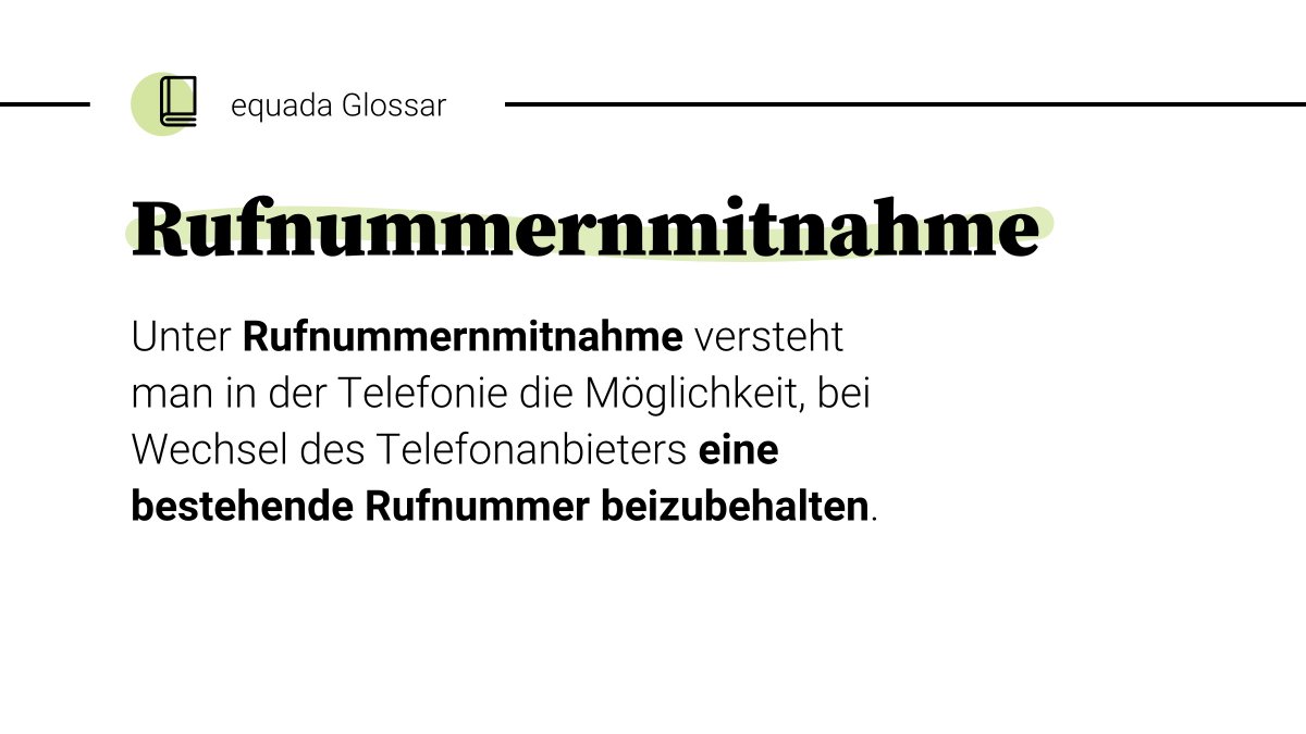 Ist Ihnen schon unser #equada #Glossar auf unserer Website bekannt? 
Hier klären wir viele Begriffe der Telekommunikationsbranche.
->ow.ly/GHLc50D9nIo

Heute geht es um „Rufnummernmitnahme“:

#cloudtelefonie #rufnummernmitnahme #voip #voipsolutions #cloudsolutions #WeLoveIT