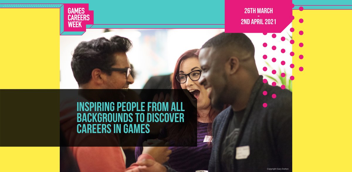 's tweet image. We are delighted to announce Games Careers Week from 26th March - 2nd April 2021 🎮

This is a non-profit event organised by @TheBGI and @intogamesHQ, supported by @GradsInGames and many more.

Find out more, including how to get involved, here:
gamescareersweek.org

#GCW2021