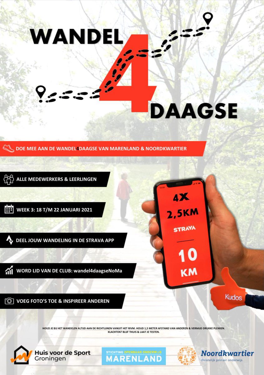 Mirjam Berghuis (@mirjamberghuis) on Twitter photo Van 18 t/m 22 januari as vindt de wandel 4 daagse voor รกlle medewerkers en leerlingen van <a href="/SOOMarenland/">Stichting Openbaar Onderwijs Marenland</a> & <a href="/Noordkwartier/">noordkwartier</a> plaats in samenwerking met <a href="/HuisvoordeSport/">Huis voor de Sport</a>. Van 18 t/m 22 januari as vindt de wandel 4 daagse voor รกlle medewerkers en leerlingen van <a href="/SOOMarenland/">Stichting Openbaar Onderwijs Marenland</a> & <a href="/Noordkwartier/">noordkwartier</a> plaats in samenwerking met <a href="/HuisvoordeSport/">Huis voor de Sport</a>.
