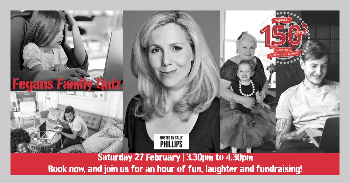 What will you be doing on Saturday 27 February at 3.30pm❓
🤗 Join us for our fun, online, family-friendly quiz.
Hosted by our fabulous ambassador and award-winning actress, ♥️ Sally Phillips!
Book your ticket now, places are limited... only £10/team. 
ow.ly/k0P150D9yhA