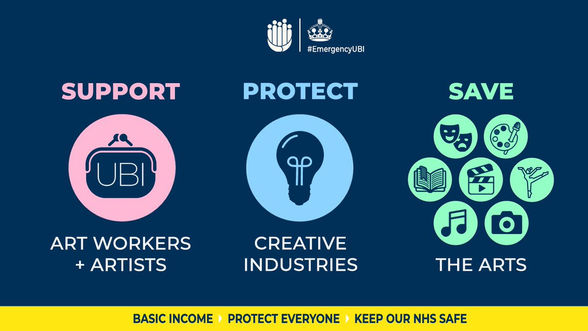 🚨 𝗘𝗺𝗲𝗿𝗴𝗲𝗻𝗰𝘆 🚨

The arts are in a state of crisis. 🎭

A Universal Basic Income would support art workers &amp; protect our creative industries.

Tell <a href="/BorisJohnson/">Boris Johnson</a> &amp; <a href="/RishiSunak/">Rishi Sunak</a> that we need an #EmergencyUBI 𝗿𝗶𝗴𝗵𝘁 𝗻𝗼𝘄.

✍️ Sign the petition: petition.parliament.uk/petitions/5601…