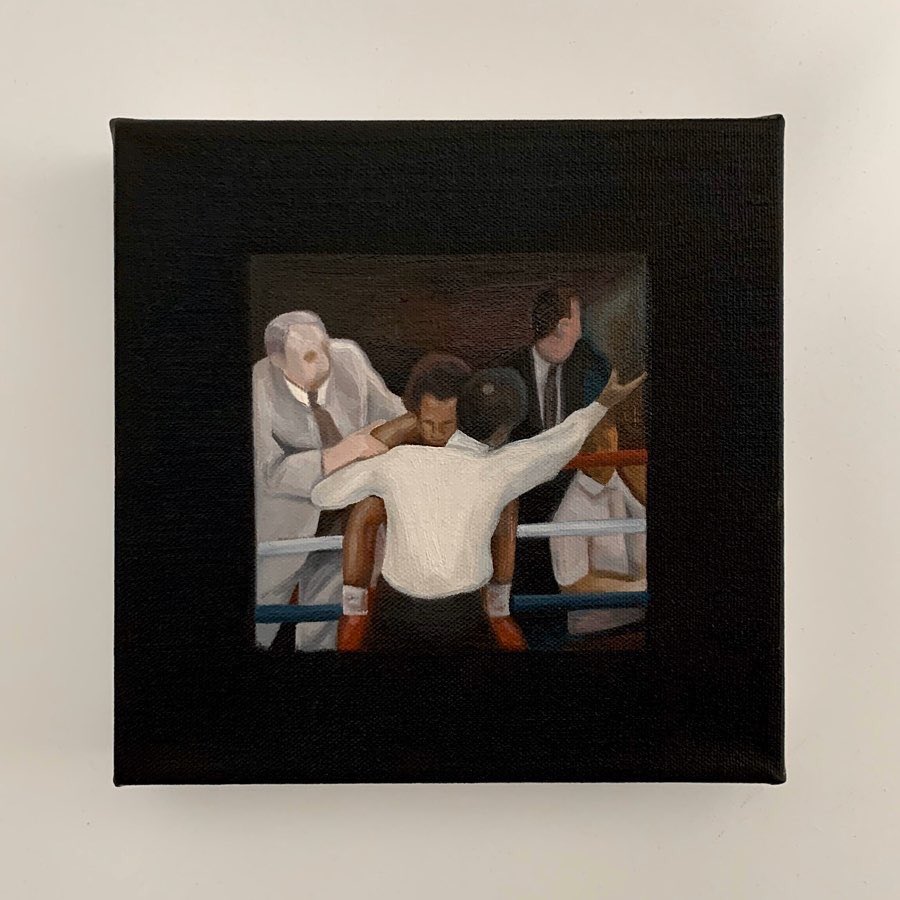 DeltaHStudios's tweet photo. ‘The Corner (Loss), oil on canvas, 20cm x 20cm’ @williamgcbrown 
.
.
#deltahousestudios #london #londonstudio #londonartist #wimbledon #wimbledonart #wimbledonstudio #artistsofinstagram #art #londonart #londonartscene https://t.co/D86e64SxjU