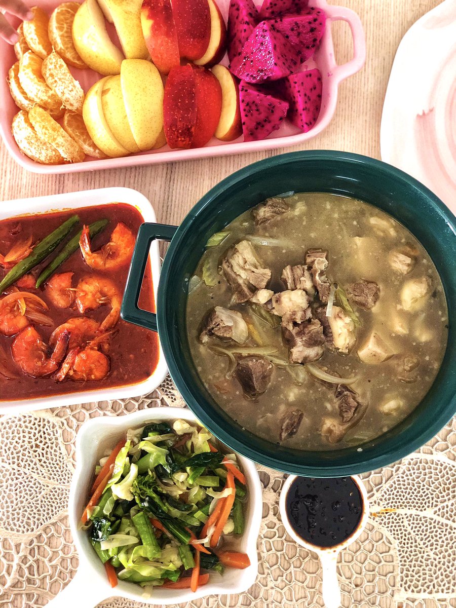 Sup kambing, sambal udang