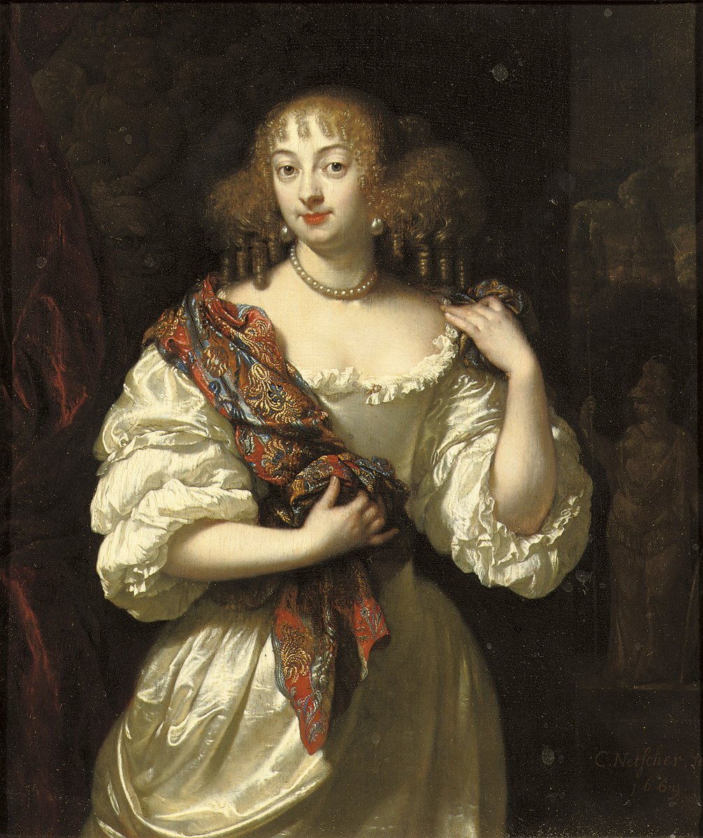 OldPortraiture's tweet photo. Died #OnThisDay in 1684: Dutch painter #CasparNetscher (1639-84)
Portrait of a Lady, said to be Barbara Villiers, Duchess of Cleveland, 1669
#Netscher #DutchBaroque https://t.co/Bdewb18pWI