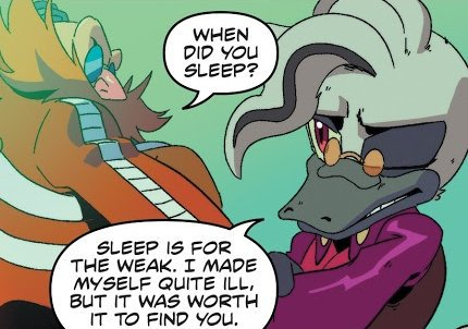 Right off the bat he expands the universe of Sonic by having a character that is actually inspired by Eggman instead of Sonic, showing that his message can be just as influential as Sonic on the citizens of their world. But that's not where they leave it either...