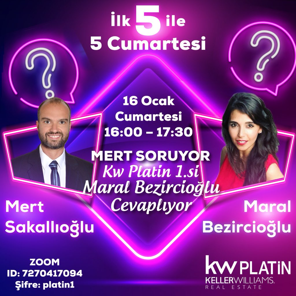 KW Platin in 2020 yılı, en üretken 5 danışmanı ile 5 cumartesi beraberiz!!💫
Cumartesi gunu saat 1600da!, Zoom' da!!
Keller Williams eğitimleri kaçmaz!
#kwplatin #kellerwilliams #gayrimenkuldanismani #emlak #danışman #realestate #kellerwilliamsturkiye