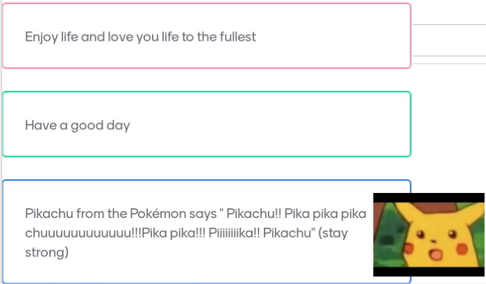 CollegeRatoath's tweet photo. Some interesting words of compassion from Pikachu.
Lovely to see students to be as cheerful as always!
Have a nice weekend!!

@ratoathcollege https://t.co/0Meodz8sLw