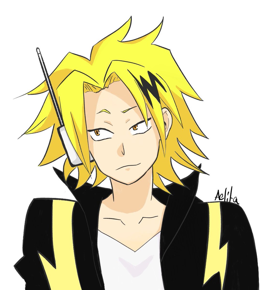 melonarts's tweet photo. haven't posted in a while here cuz twitter is annoying and keeps ruining the quality, but in honor of @soobinttf, have this

#denki #kaminari #kaminaridenki #mha #myheroacademia #anime #fanart https://t.co/pLS85XU0je
