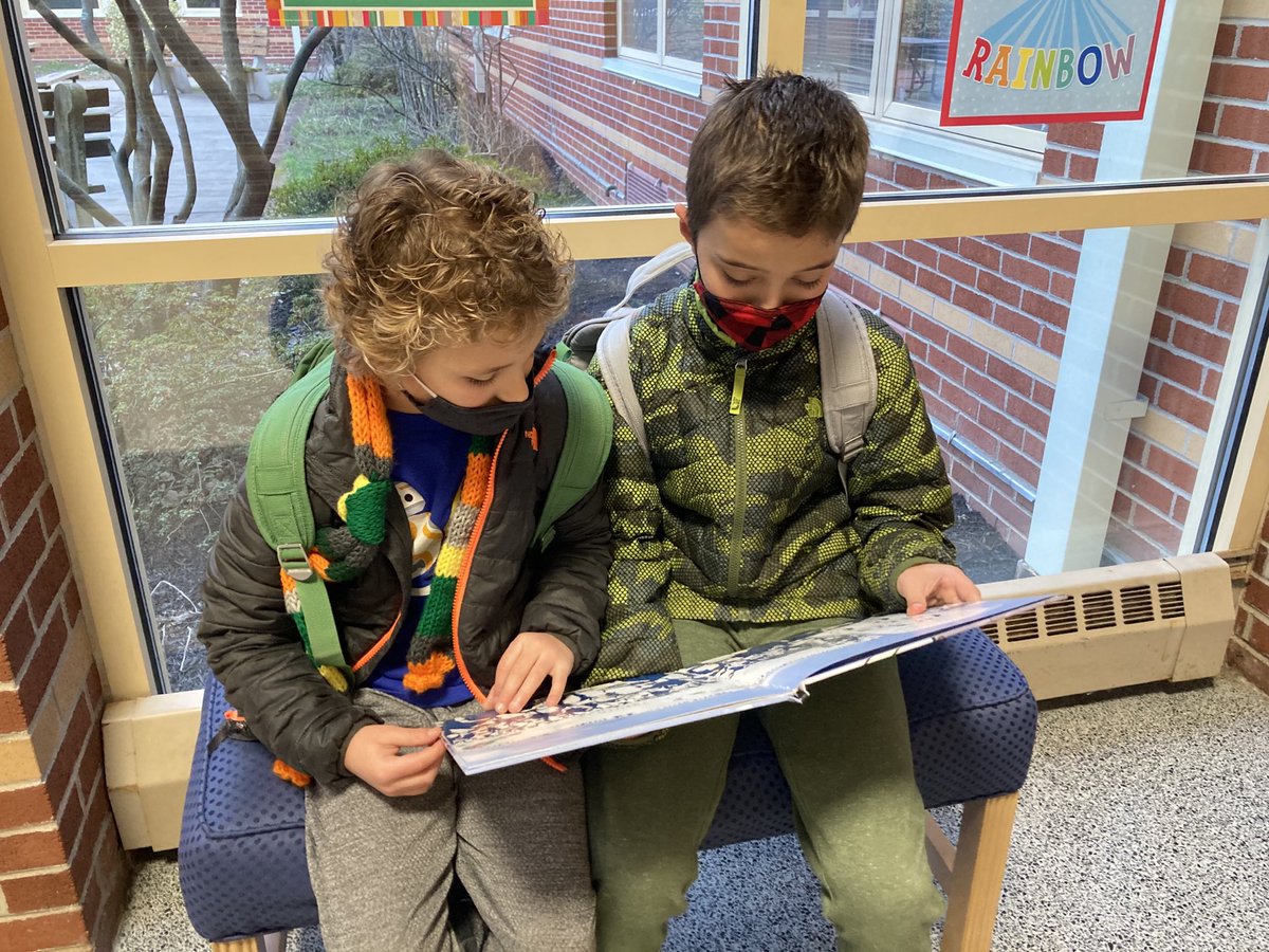 NC brothers reading together before the school day💕 #OJR #North Coventry Elementary 💕