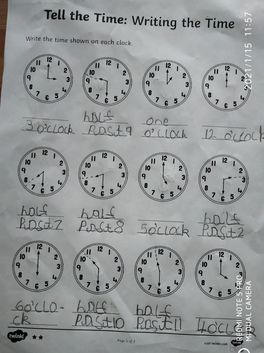 PrasadPai13's tweet photo. @TweetsChadwick @UpdatesMcDermot 
Satvik Pai, Day 5: 15.01.2021
1) Tell the time worksheets
2) Maths Challenge Card
3) Pattern Colouring
4) story of the day and also watched the movie "Room on the Broom" https://t.co/JSA5JiX3Zy