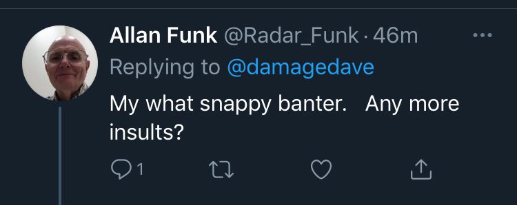 1ChasingReality's tweet photo. @_Jizzabelle @Radar_Funk I hate that I come here to be with friends and then I get toxic replies like his, trying to say it was ‘snappy banter’...then claiming he never replied. https://t.co/a9q5itee9q