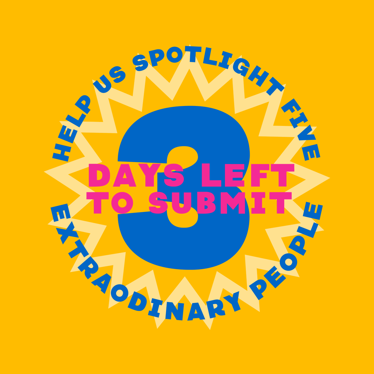 📣 3 days left! We're looking to spotlight people known to nurture, support, and elevate marginalized and underrepresented community members. Nominate someone today.

ow.ly/ZuIG50D97fu