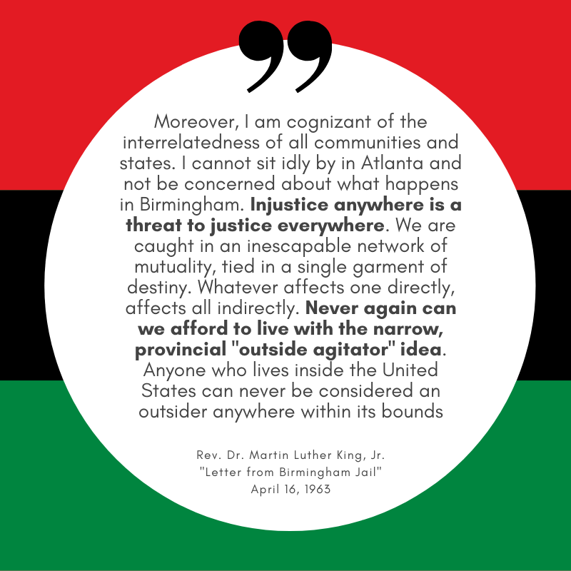 AfricanaGsu's tweet photo. On what would be Rev Dr. Martin Luther King Jr's 92nd birthday, we reflect on his "Letter from a Birmingham Jail," which was penned and published on April 16, 1963. 

You can read the full letter here: https://t.co/cuyghpD8Mw

#GeorgiaSouthern https://t.co/j2jd7oPELD