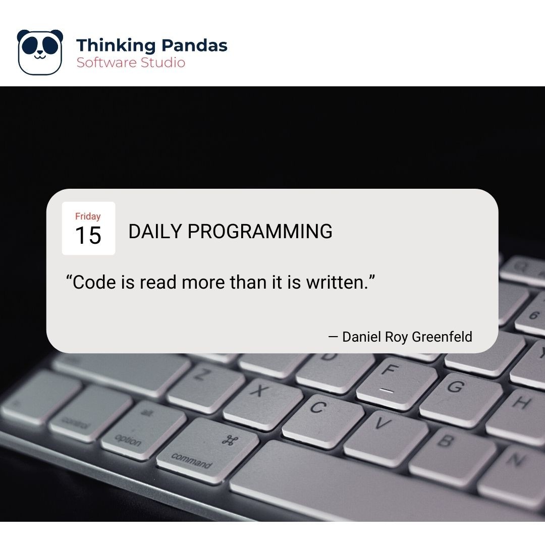 ThinkingPandas's tweet image. “Code is read more than it is written.” ― Daniel Roy Greenfeld #dailyprogramming