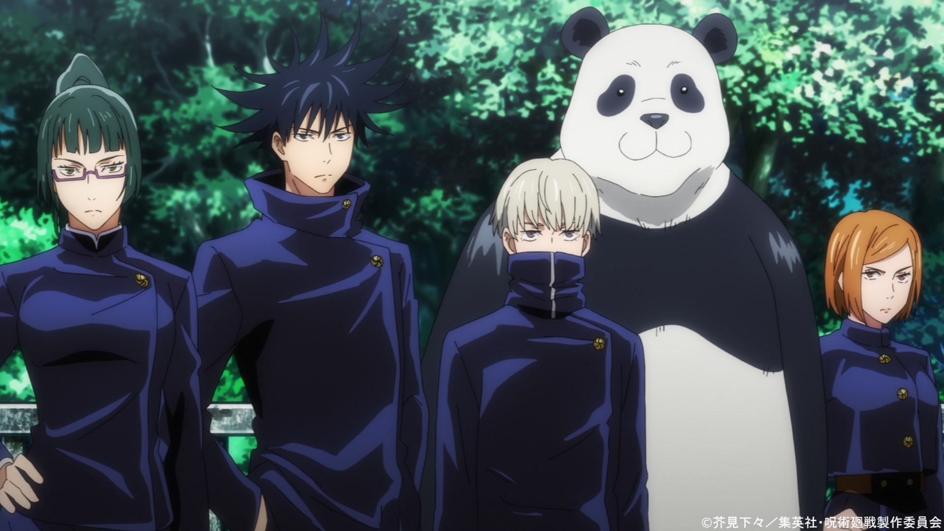 呪術廻戦 アニメ公式 あと3時間 今夜1時25分より Mbs Tbs系全国28局ネットにて第2クール 京都姉妹校交流会編 が放送開始 呪術高専では 京都姉妹校交流会 が行われようとしていて 伏黒と釘崎 二年の真希 棘 パンダが集合するが T Co