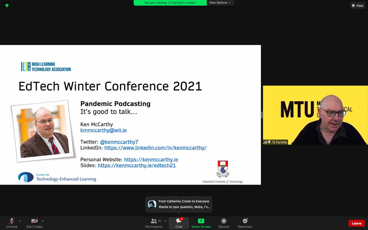 renshigirl's tweet photo. @TomFarrelly aka @kenmccarthy7 presenting at #EdTechIE2021 earlier π @witctel @waterfordit https://t.co/yIhNIhpuIT