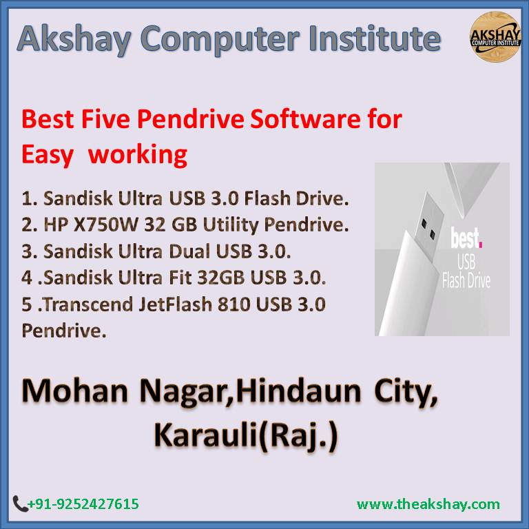 AkshayComputer9's tweet image. Best pendrive so many types of pen drive with several capacities, like 256 MB, 512 MB, 1 GB, 2 GB, 4 GB, 8 GB, 16 GB etc. 
#aci 
#akshaycomputerinstitute
#acihindaun
#Computercenter
#BestPendrives
#Easyworking
#Pendrives
#PendrivesSoftware
#Software
#UsesforBestPendrives
Software