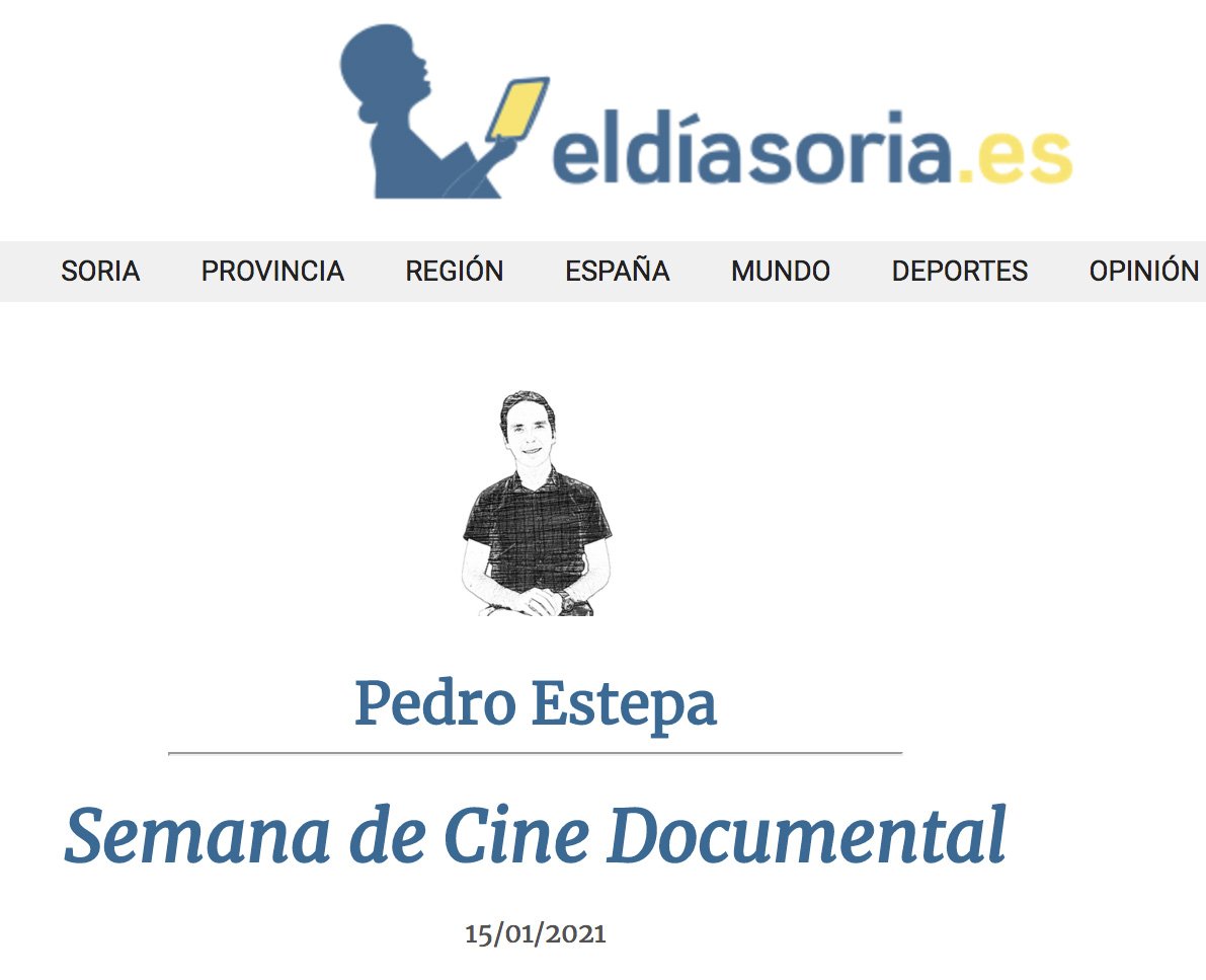 PedroEstepaM's tweet photo. 🖊️Hoy escribo en @ElDiaDeSoria sobre una nueva cita cinematográfica, la Semana de Cine Documental #Cool_docs en Soria. Hay que ir⬇️https://t.co/jlLIxkTzCE https://t.co/o2DIZ5oX2E