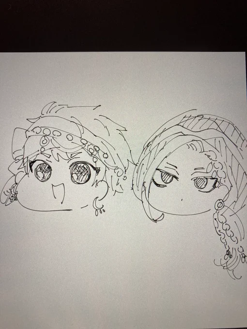 原稿の合間に描いたスカラビアコンビ落書き供養 
