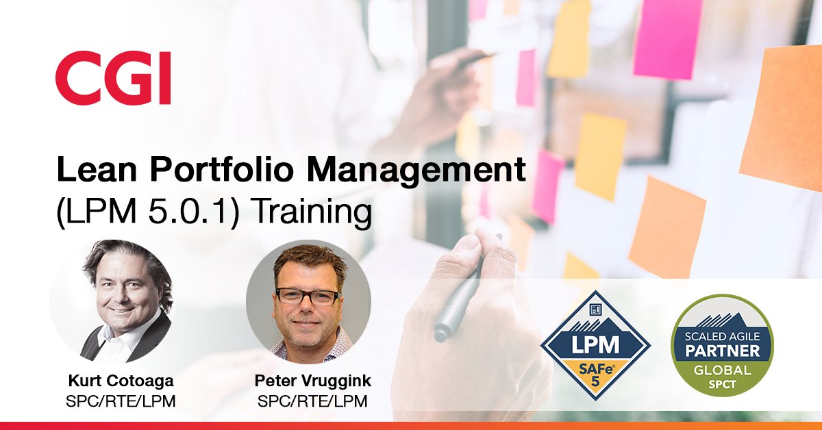 Wir freuen uns, Ihnen unser erstes SAFe 5.0 Lean Agile Portfolio (LPM) training anbieten zu können. Das Training findet am 22. Und vom 25.-27.01. jeweils von 9-13 Uhr in Englisch online statt. Die Anmeldung finden Sie hier bit.ly/38vbyWA #SAFe #LPM #AGILE #LEAN #cgi