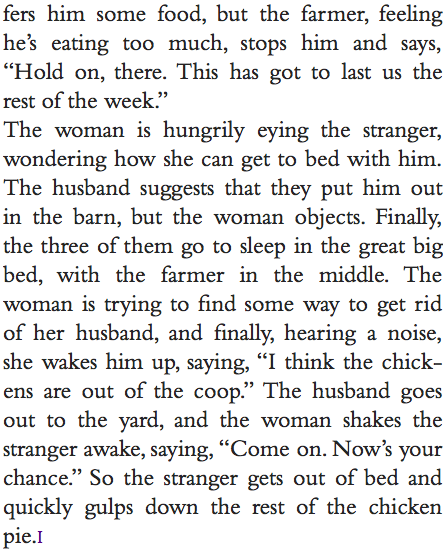 Naturally he's soon pursued out of London, in accordance with Hitchcock's ever-widening geographical purview. He makes it all the way to Scotland, where the film executes perhaps the canonical hide-out-in-a-farmhouse-for-the-night sequence. Hitchcock tells a good related story: