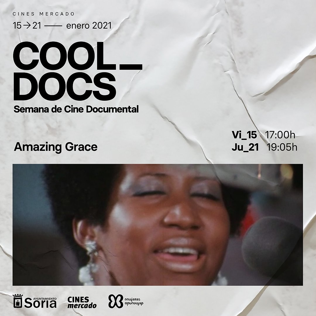 cinesmercado's tweet photo. Llegó el día. Hoy abrimos el #Cool_Docs. Semana de Cine Documental con una película excepcional sobre la gran Aretha Franklin. Hoy mantenemos los horarios y ya os vamos contando el resto de la semana. https://t.co/0zi2fE1lwQ