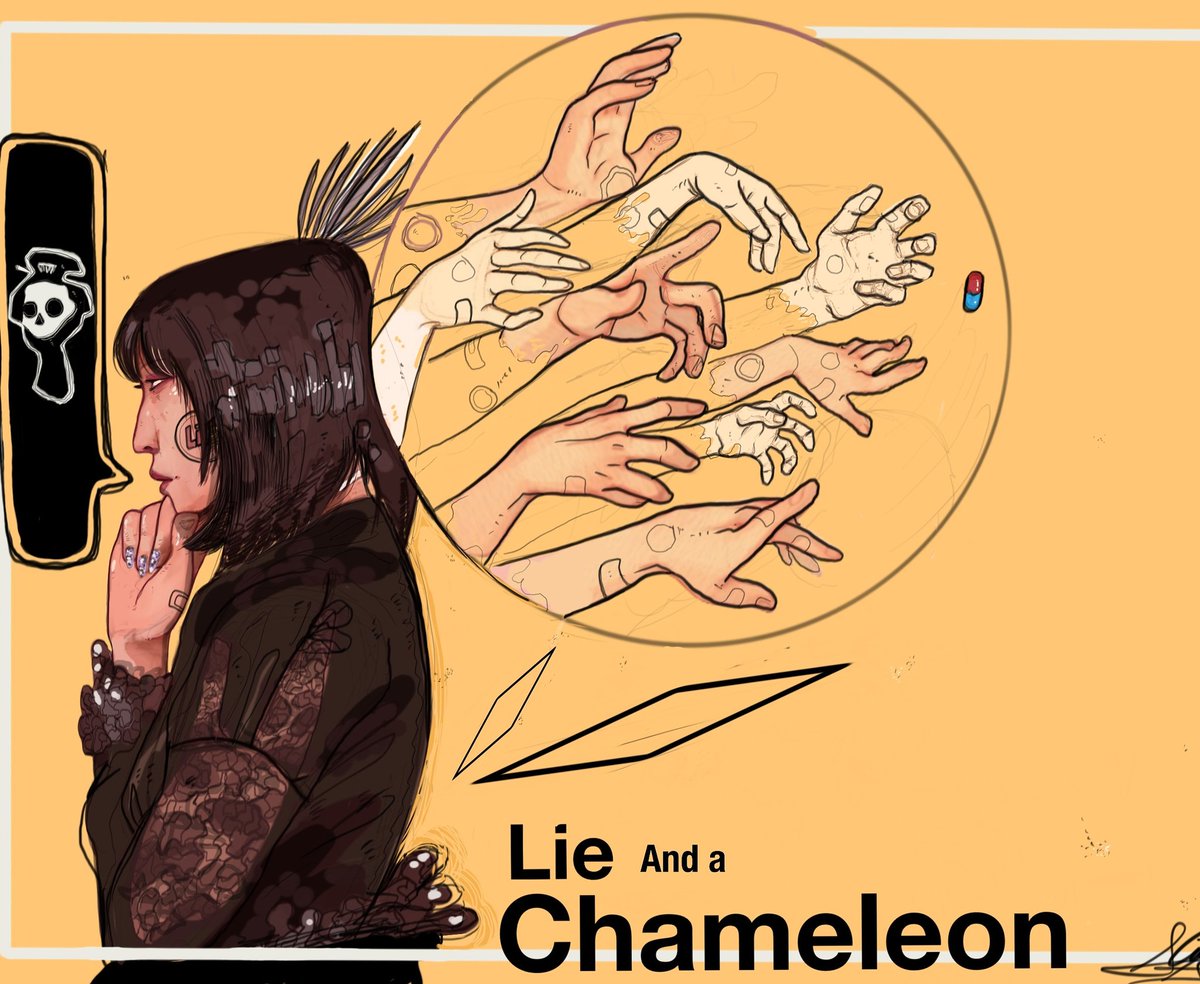 Love the music by lie and a chameleon #newart #illustration #lieandachameleon #music