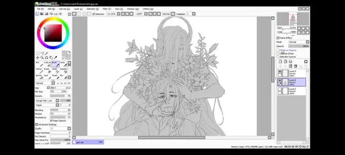 progress from the stream, it really makes me put more care into my art lmao 