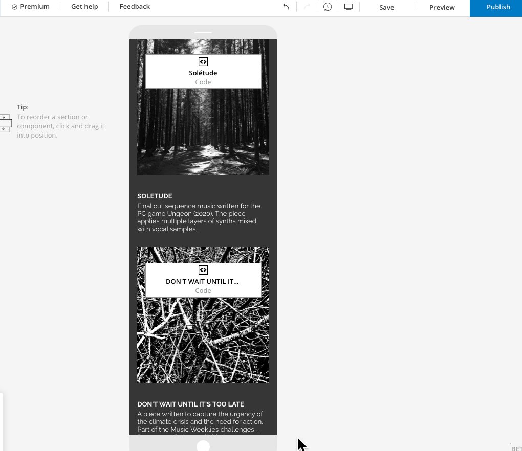 MyrkaStudios's tweet photo. Setting up mobile view for our soon to launch website is not as intiuitive they say it is. But, we're still inching closer! (Or centimetring, since we're metric).#composer #composerIRL #filmcomposer #gamecomposer #musician #slog https://t.co/TCVIMsvHxE