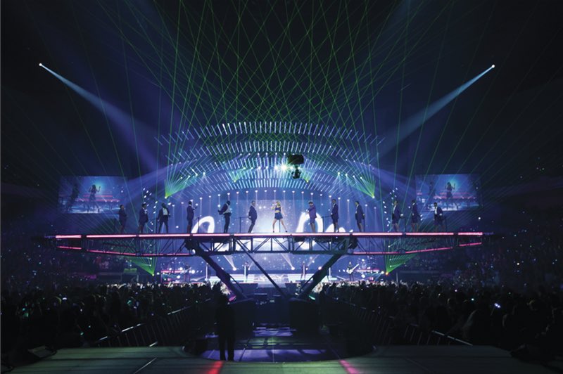 elaborate stage set ups and performances