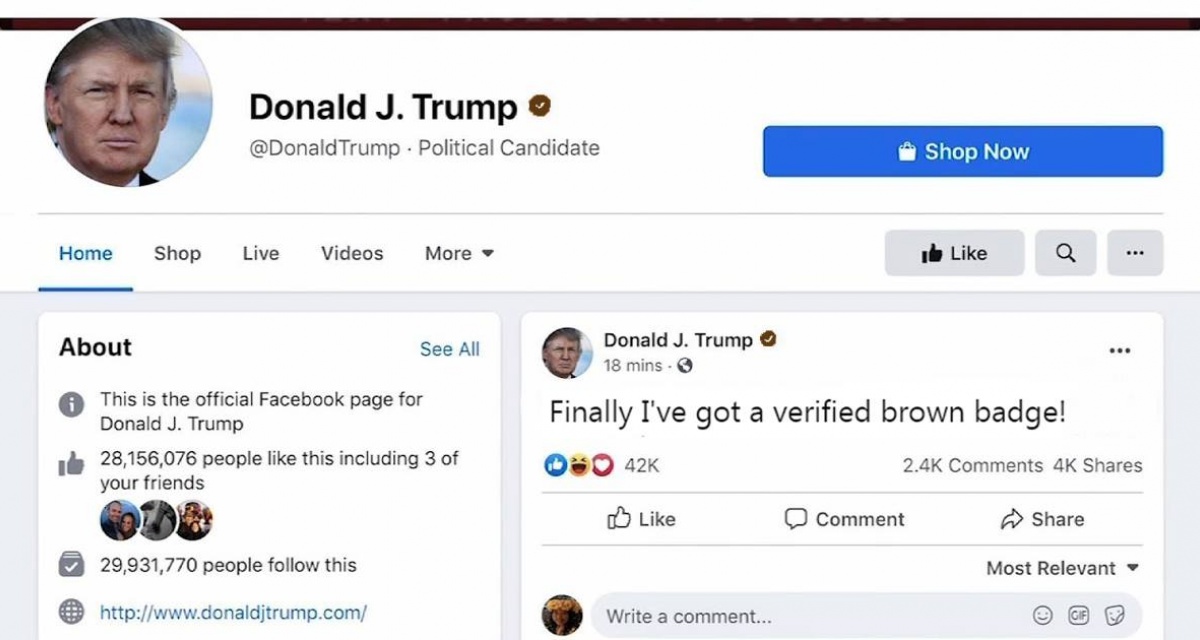 #ultimora Facebook riapre la pagina di Donald Trump ma le assegna la spunta marrone
lercio.it/facebook-riapr…