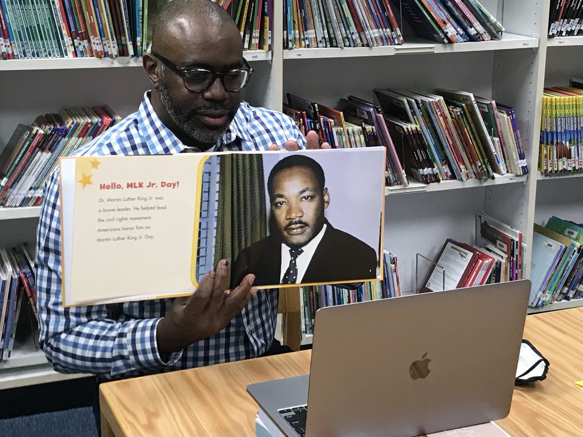 The Mystery Reader ⁦<a href="/hrznes/">Horizon Elementary</a>⁩ today was our very own Principal, ⁦<a href="/rkrichardson24/">Rodney</a>⁩. He read to us all about Martin Luther King, Jr. in honor of the holiday on Monday. Great job teaching us about treating others kindly and fairly. <a href="/madisonschools/">Madison City Schools</a>⁩ #horizonrocks