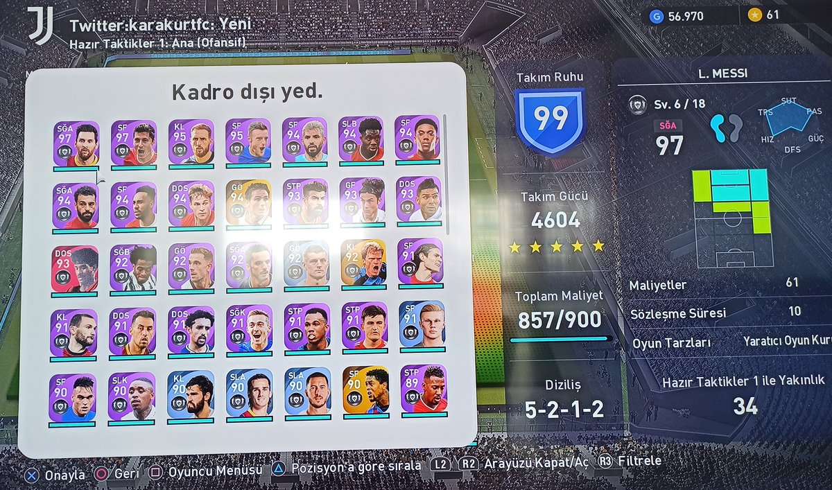 Karakurtfc's tweet photo. Psn hesabimi satiyorum arkadaşlar.İcinde pes2021 Juventus Edition paketi ile 50 tane daha oyun mevcuttur.Takimim ve oyuncularimin fotolari ektedir.Tekliflerinizi msj atarsaniz sevinirim.Psn uyelik haziranda bitiyor. #pes2021 #konami #myclub https://t.co/i0XWLFMv0u