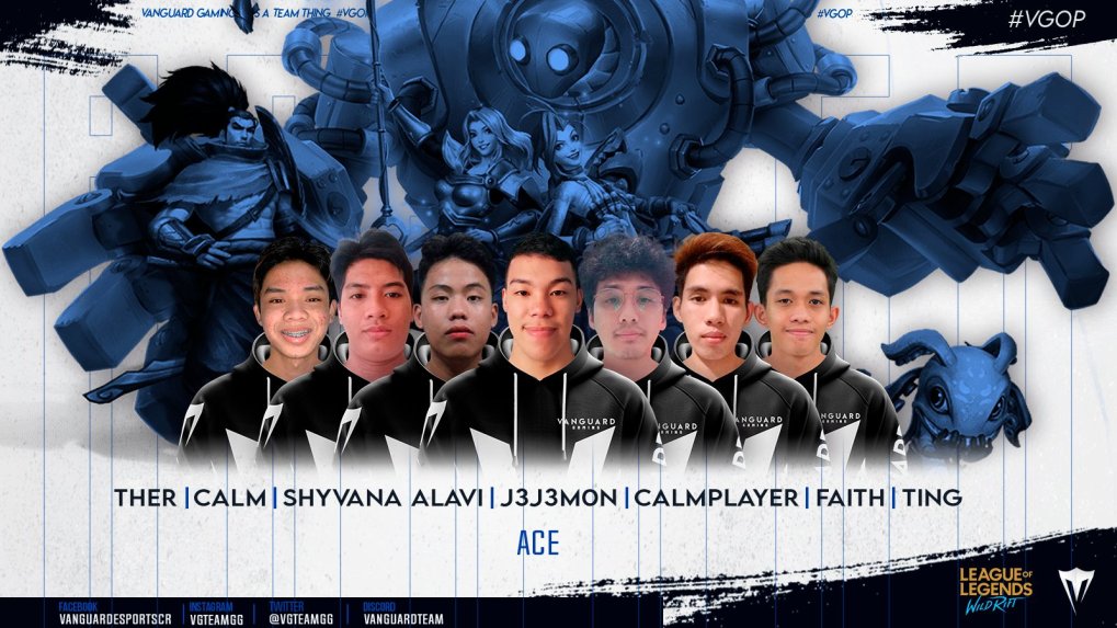 VanguardGaming's tweet photo. VANGUARD X WILD RIFT

We are excited to announce our entry into the professional Wild Rift scene, led by our new director @LegendAcyA!

The members of our first roster will represent us from the Philippines 🇵🇭. Keep an eye out for them in 2021 - the next kings of SEA 🏆!

#VGOP https://t.co/mA6kyY6iHQ