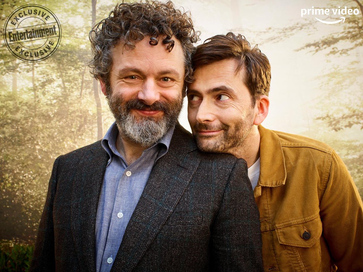 david tennant with michael sheen, jon hamm, neil gaiman and douglas mackinnon