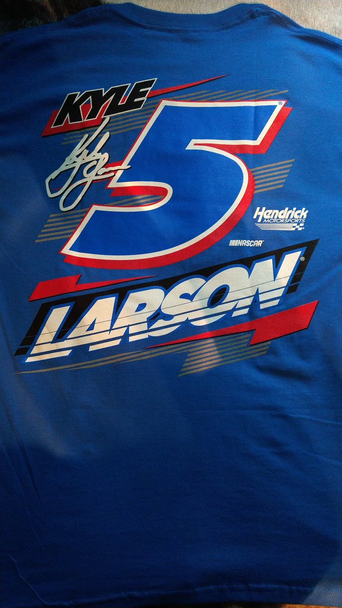 trevorsports_98's tweet photo. Look what came today in the mail. Brand New Kyle Larson 2021 Shirt @RacingUSA #NASCAR #kylelarson #LarsonNation #hendrickmotorsports https://t.co/MeAqA88x1g