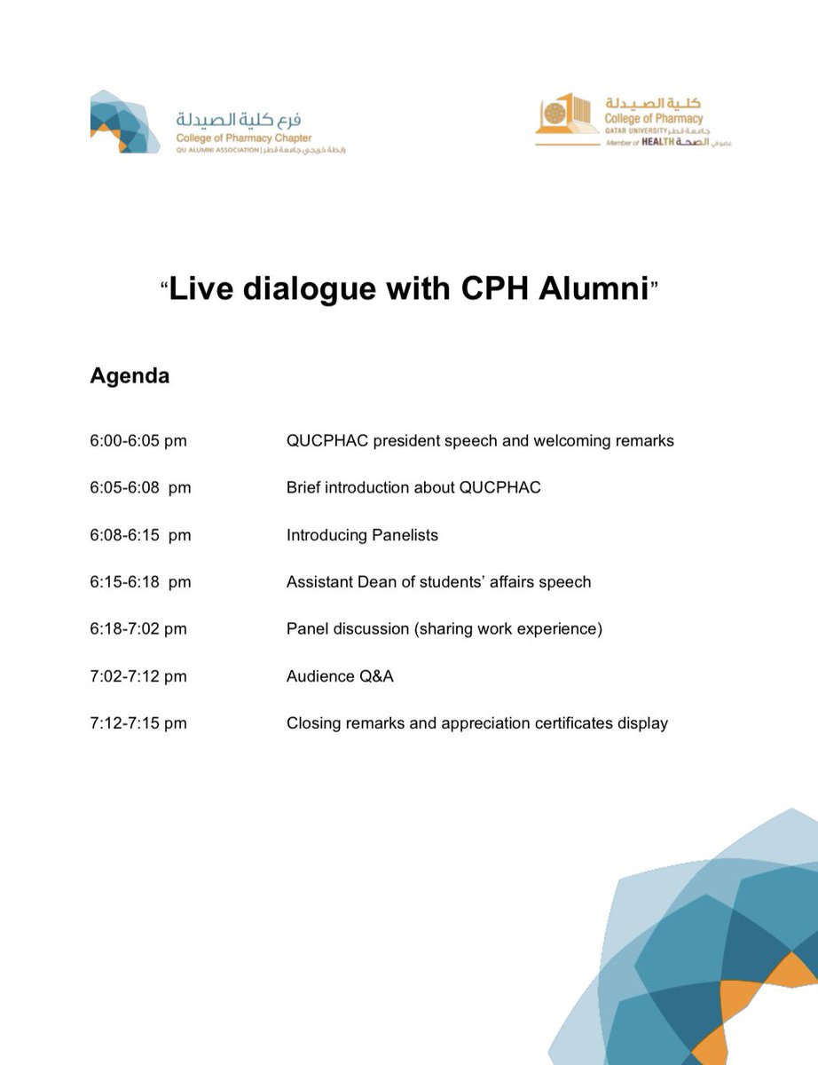 CPhAlumni's tweet photo. Please check the agenda of our upcoming event on Sunday and below is the link to the Microsoft Teams meeting:
https://t.co/Zwh4po6n3i
 
#Flyer #Agenda #Live_Dialogue_With_CPH_Alumni https://t.co/QFRtBlu1Wp