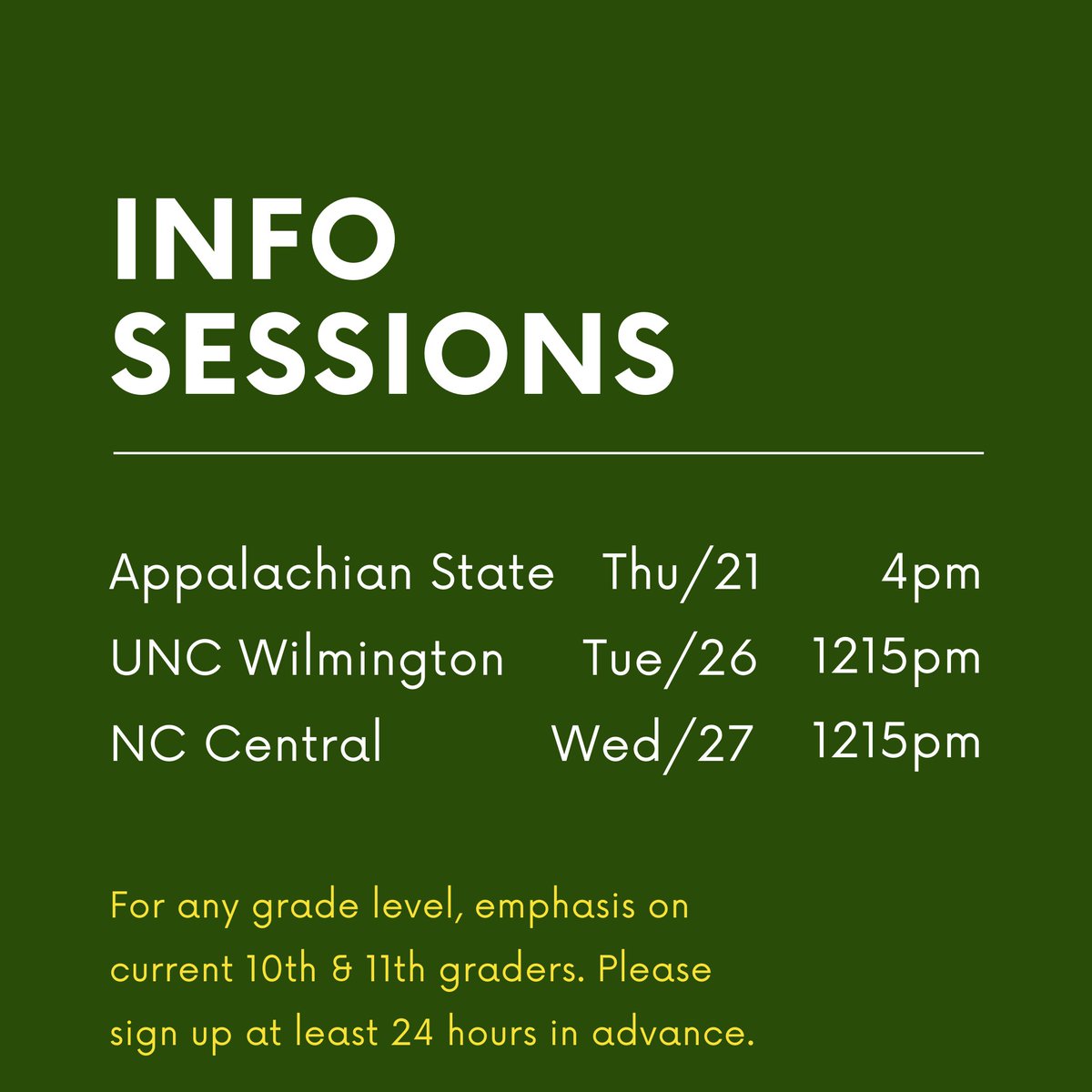 ms_jeselson's tweet photo. Virtual rep visits are back for #collegeboundbears #collegegboundhounds! This month: App State, UNCW, and NC Central! Sign up using the link in my bio! 
☆note☆ 
NC Central has 2 sessions: first for 9-11th, second for 12th
@NSHSOfficial @MAHSCounseling @MACSchools @MACS_CTE https://t.co/eQWeDVI54u
