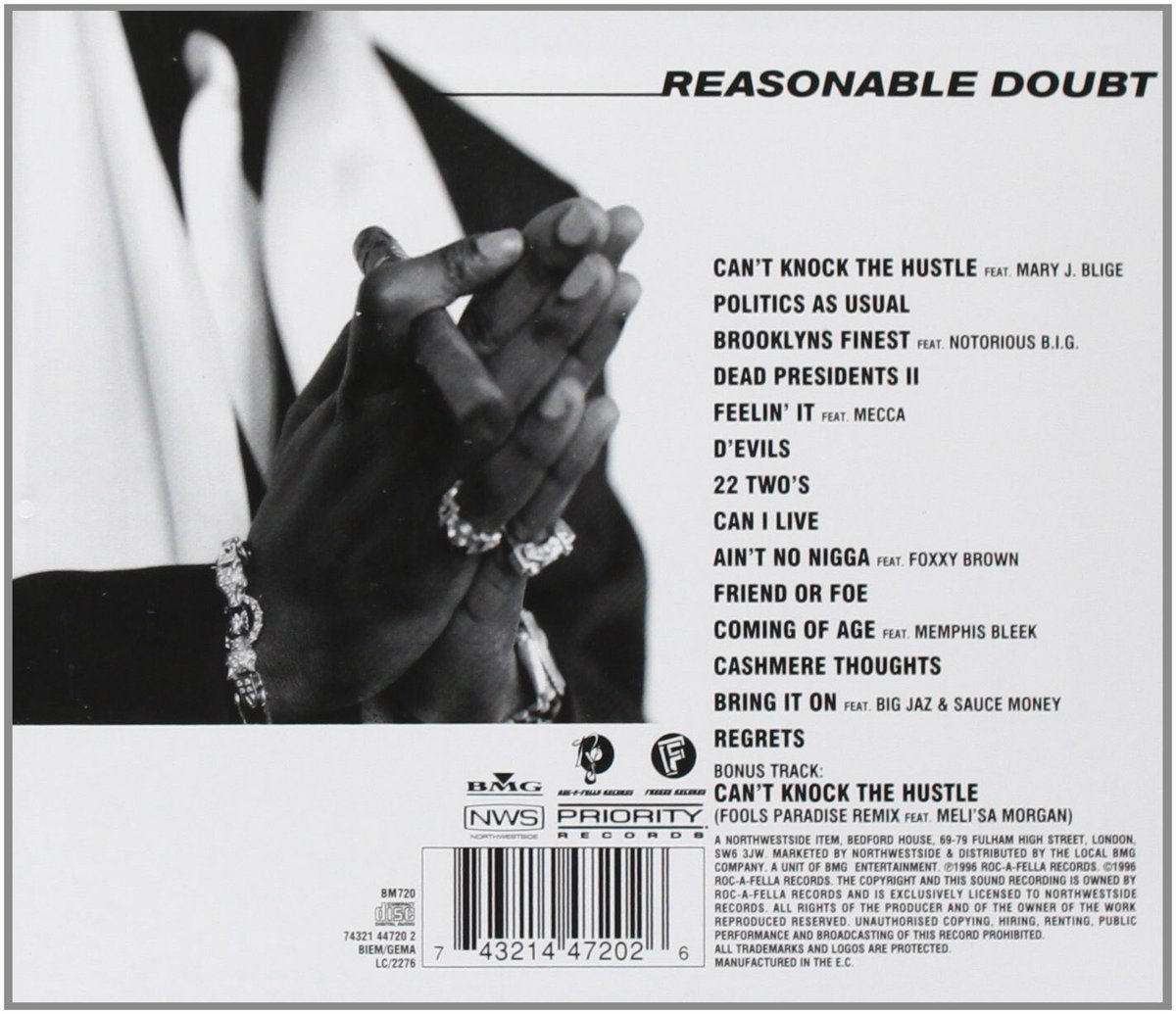 5. Jay- Z- Reasonable DoubtJay-Z established himself as one of the hottest young hip hop artists with his great debut, Reasonable Doubt. As the album brings amazing hooks and themes of material obsession through the pinnacle of coke rap; Jay brags about the high lifestyle of a