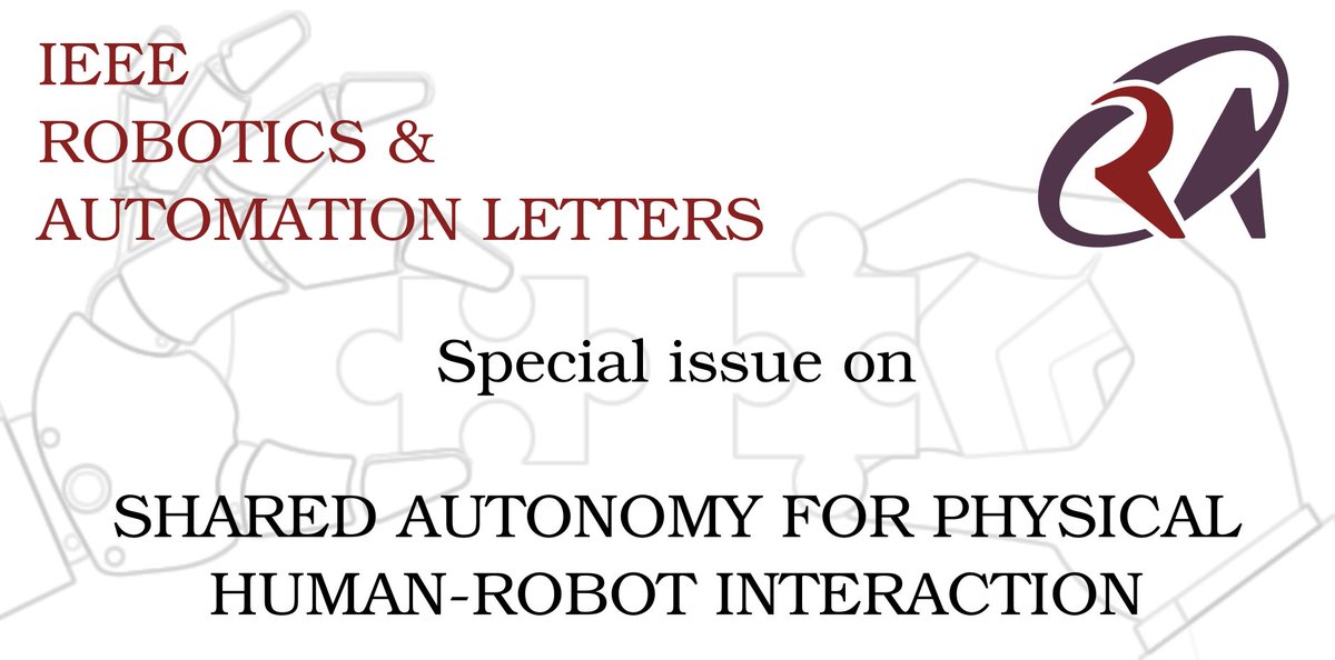 PRISMALabUnina's tweet photo. We are looking for paper contributions to our special issue. Deadline is Feb 24th. Additional information https://t.co/9YXcY4gz60. Indicate the Special Issue during the submission procedure. RA-L+IROS option is available, authors of accepted papers can present their work @#IROS21 https://t.co/1r6cZjJpz1