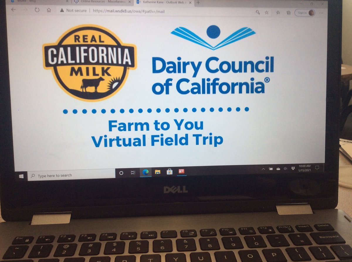 Virtual school wide field trip to the farm with the dairy council today!