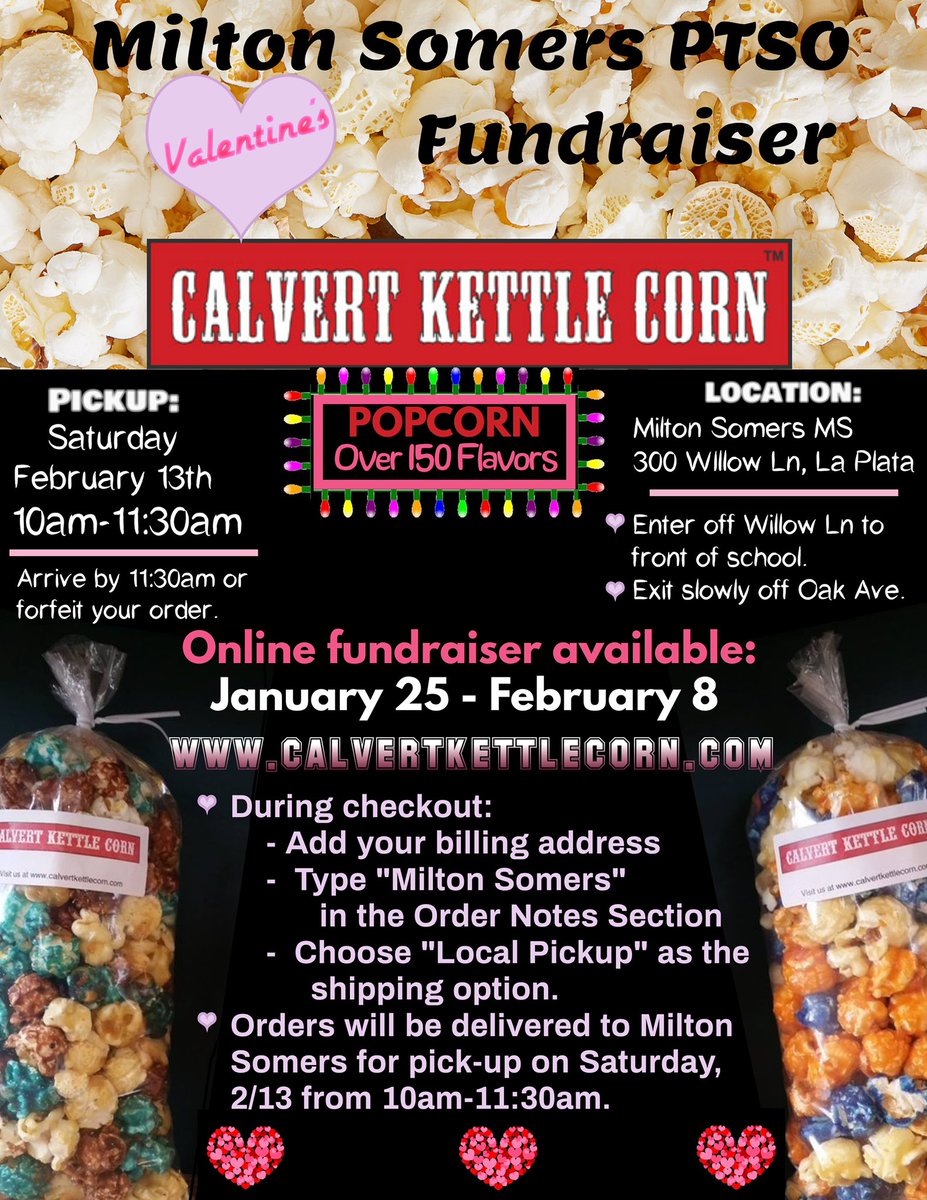 SomersPTSO's tweet photo. Enjoy some popcorn while supporting the staff and students at Milton Somers MS!! 🍿♥️🍿♥️ https://t.co/pqbMZz3G7p