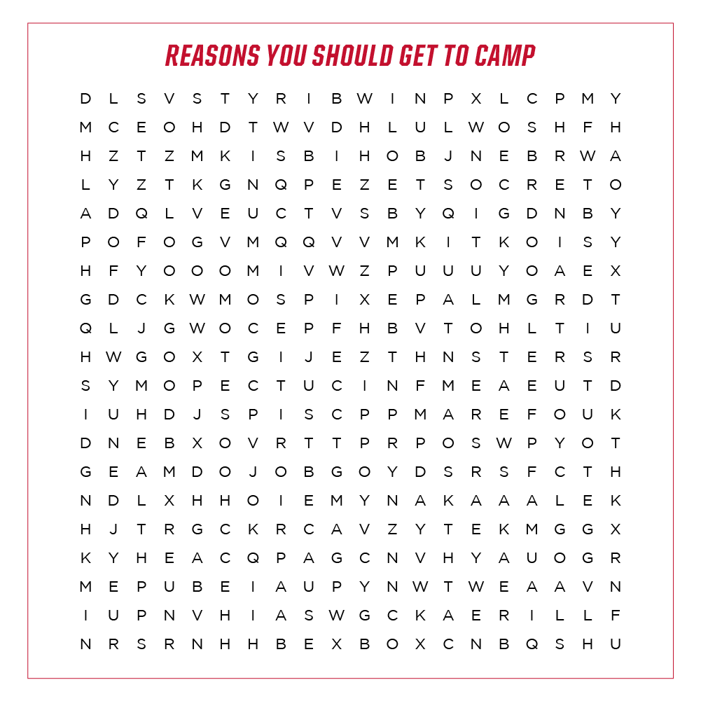 campGladiator's tweet photo. What's harder: Strength &amp; Agility Week or solving this word search? 🤔 We've gathered 13 reasons for you to get back on that CG Mat - are you ready to HUSTLE? 💪 #GetToCamp 

Comment the first word you find - that's your reason to get to Camp! https://t.co/zg0YL3YqUe